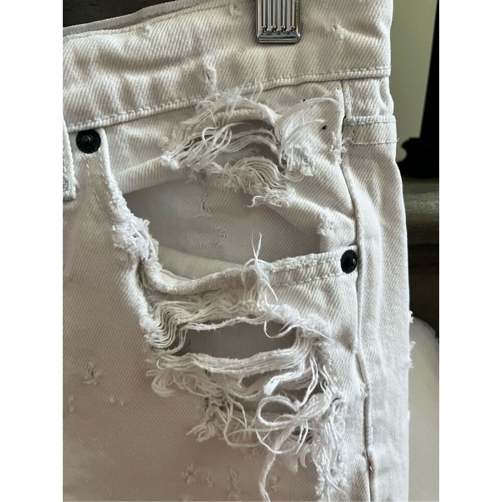 Carmar White Distressed Hole Frayed Hem Jeans sz 27 - Picture 7 of 13